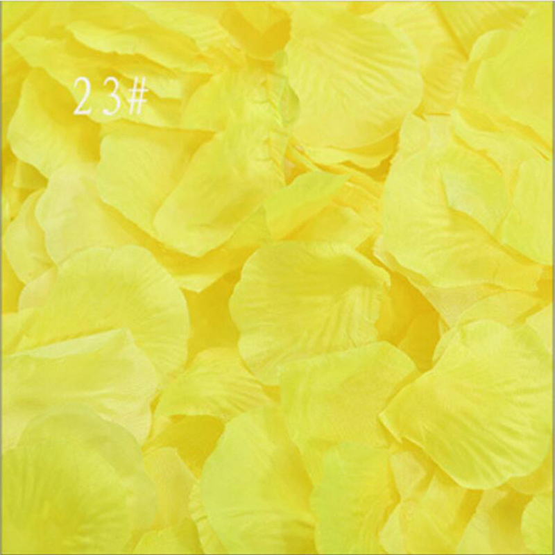 Pétales de Rose en soie, 500 pièces/lot, fournitures de décoration pour fête de mariage, jaune, Rose, violet