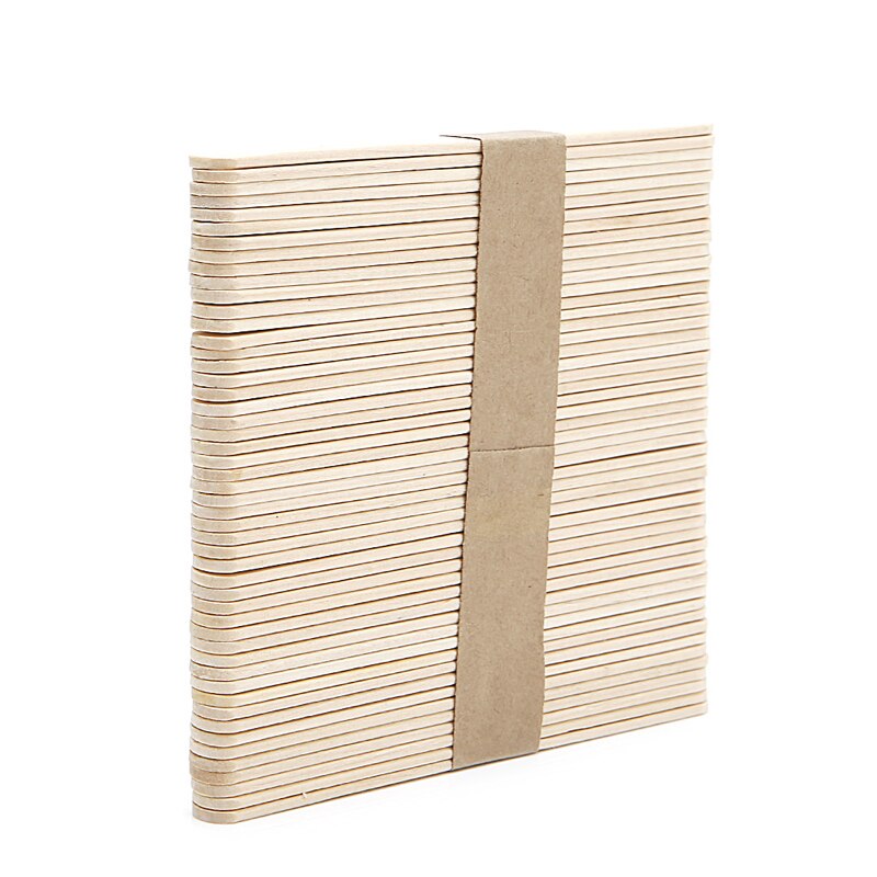 50pcs/lot Wooden Popsicle Sticks Natural Wood Ice Cream Sticks Kids DIY Hand Crafts Art Ice Cream Lolly Ice Tools