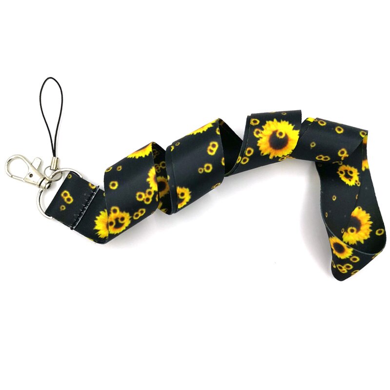 Sunflowers Neck Strap Lanyard for Keys ID Card Badge Holder Mobile Straps Phone Rope Keychain Ribbon Necklaces Keycord Webbing