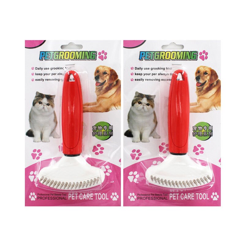 Arc Hond Ondervacht Hark Roestvrij Staal Roterende Pins Pet Hond Kat Kam Borstel Deshedding Dematting Hark met Comfort Rubberen Handvat