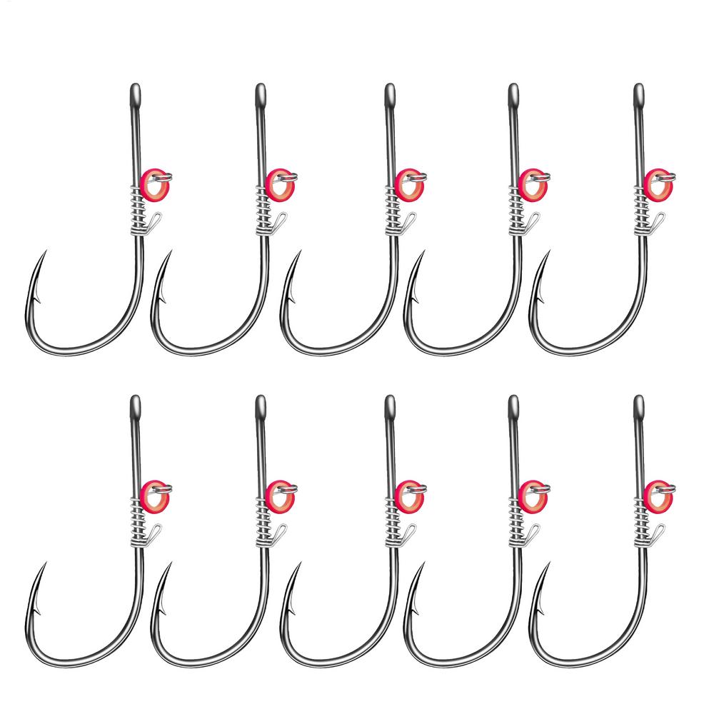Anzuelos de pesca para camarones vivos, anzuelos fijos de acero al carbono con púas y agujeros 2 # /3 # /4 # Anzuelos de pesca de lubina Catfish para accesorios de pesca: Otros