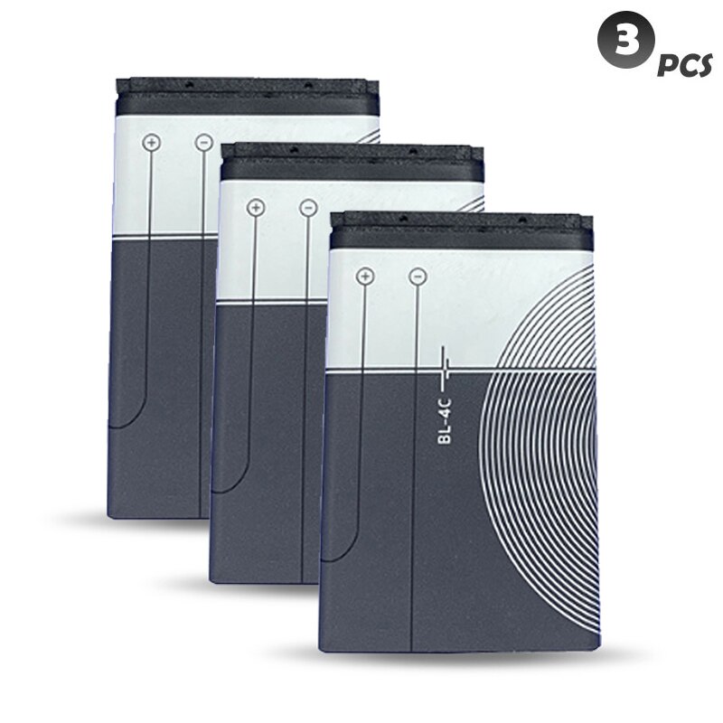 3.7V 890Mah BL-4C Bl 4C Oplaadbare Lithium Batterij Voor Nokia Telefoon 6100 6300 6125 6136S 6170 6260 6301 7705 7200 7270 8208: 3PCS