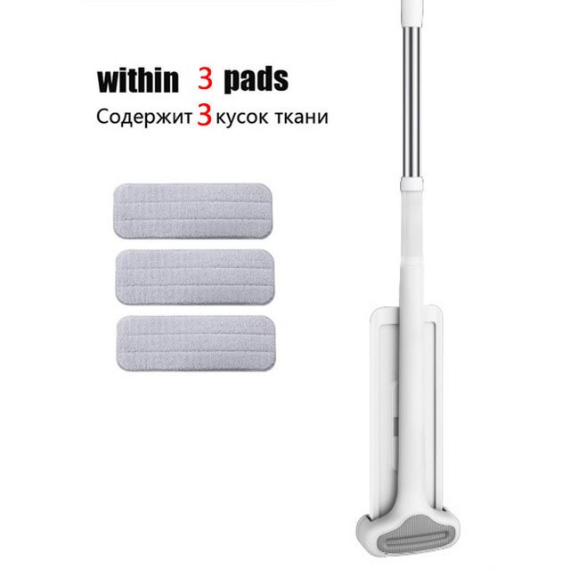 Libre de lavado a mano perezosos RP limpiador mágico-wring apretar fregonas planas piso fregona de limpieza doméstica automática deshidratación: 1 mop 3 pad 32cm