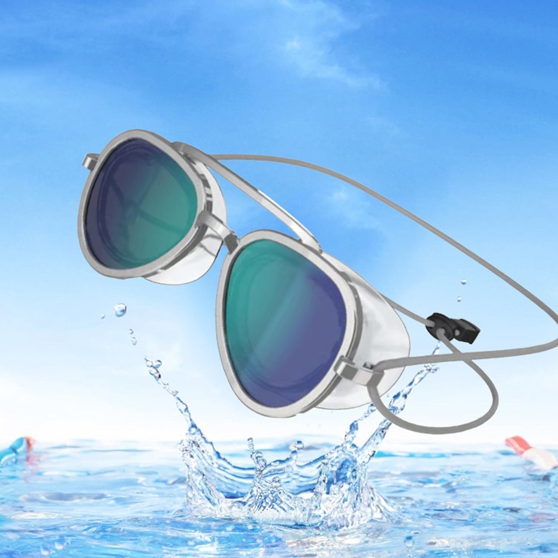 Retro Swimming Goggles Adjustable Swim Glasses Uv Protection Wide View Big Frame Swim Diving Glasses No Leaking