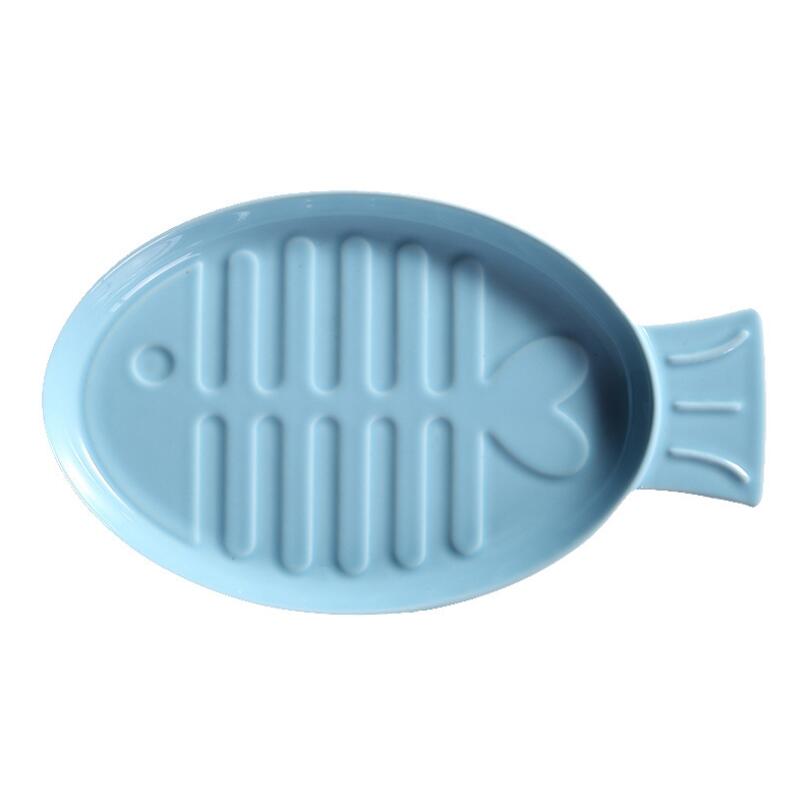 Plato de cerámica con forma de pez, accesorios de mesa vidriados plato para salsa de soja, suministros para restaurante, bandeja para vajilla de postre para niños