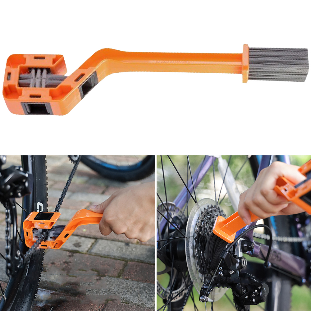 Fiets Ketting Cleaner Motorfiets Racefiets Ketting Reinigingsborstel Dubbelkop Fiets Ketting Wasmachine Cleaner Gear Ketting Detaillering Borstel