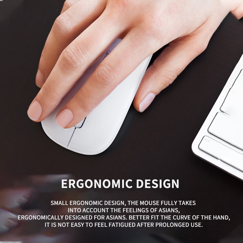 Rechargeable Wireless Bluetooth Mouse 2.4GHz Ultra-thin Mini Office Mute Mouse Gaming Portable Three-Block DPI Optical Mouse