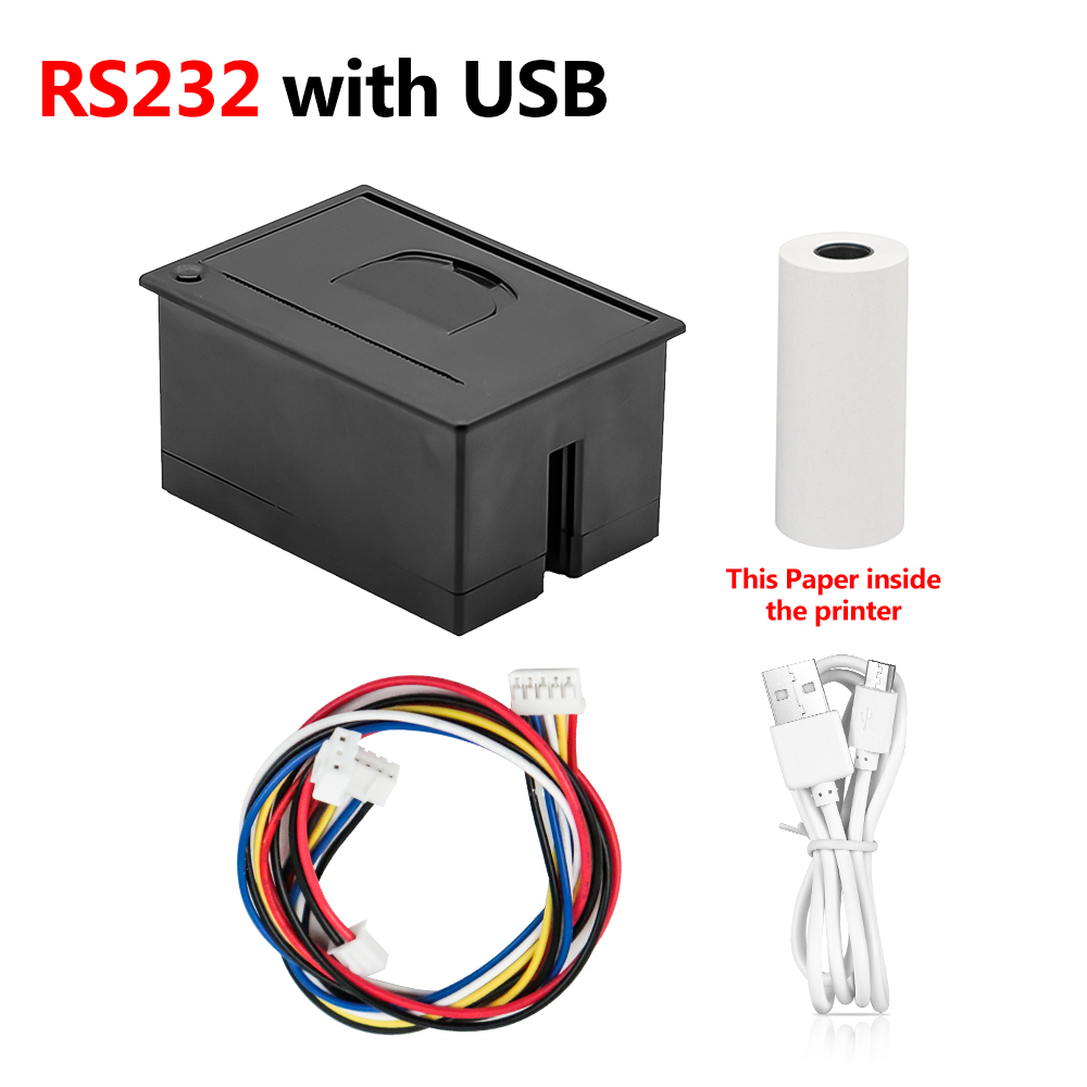 GOOJPRT QR204 58mm Mini Embedded Receipt Thermal Bill Built-in Printer TTL RS232 USB Interface High Speed Printing 50-85mm/s: Yellow