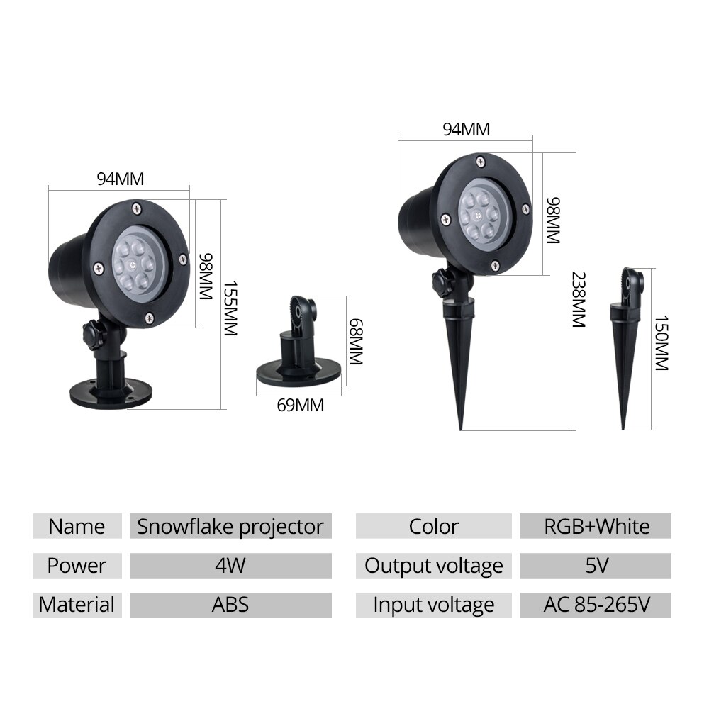 Foxanon led disco ljus vattentätt dj ljus utomhus snöflinga led scen spotlight för julfest hem år dekoration