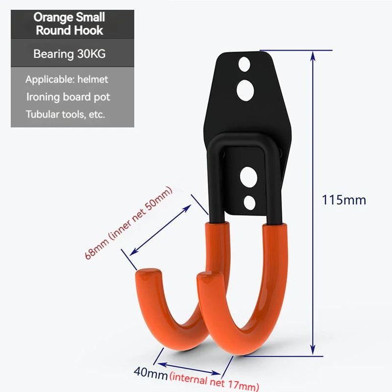 1/10PC Heavy Duty Metal Hook Garage Organizer Wall Mount Bicycle Hanger Hooks Anti-slip Storage Hook Garage Storage Tool: Red