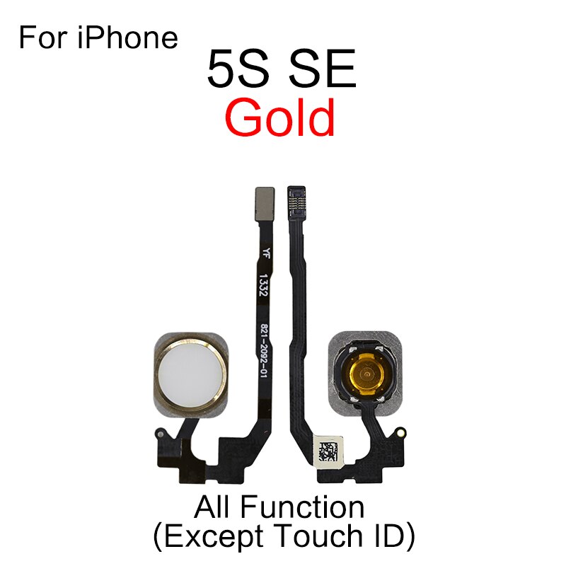 1 sztuk dla iPhone 5S 5SE 6 6S 7 8 Plus strona główna przycisk Flex Cable naprawa części: 5S 5SE Gold