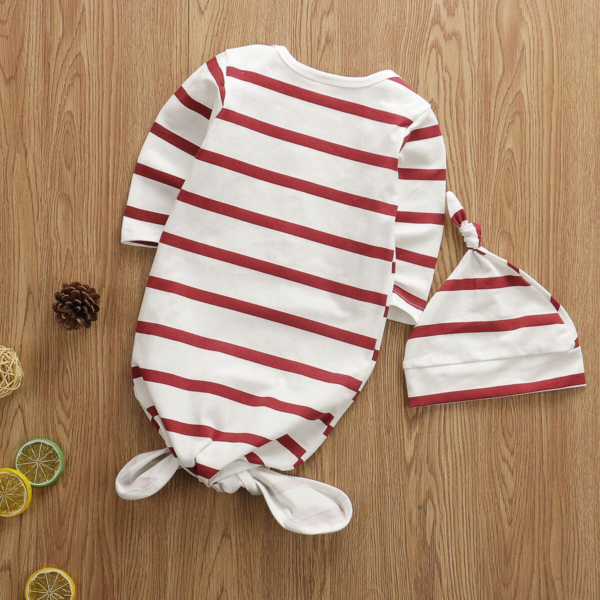 Manta con sombrero para recién nacido, saco de dormir rayado para niñas, UK, 2 uds.