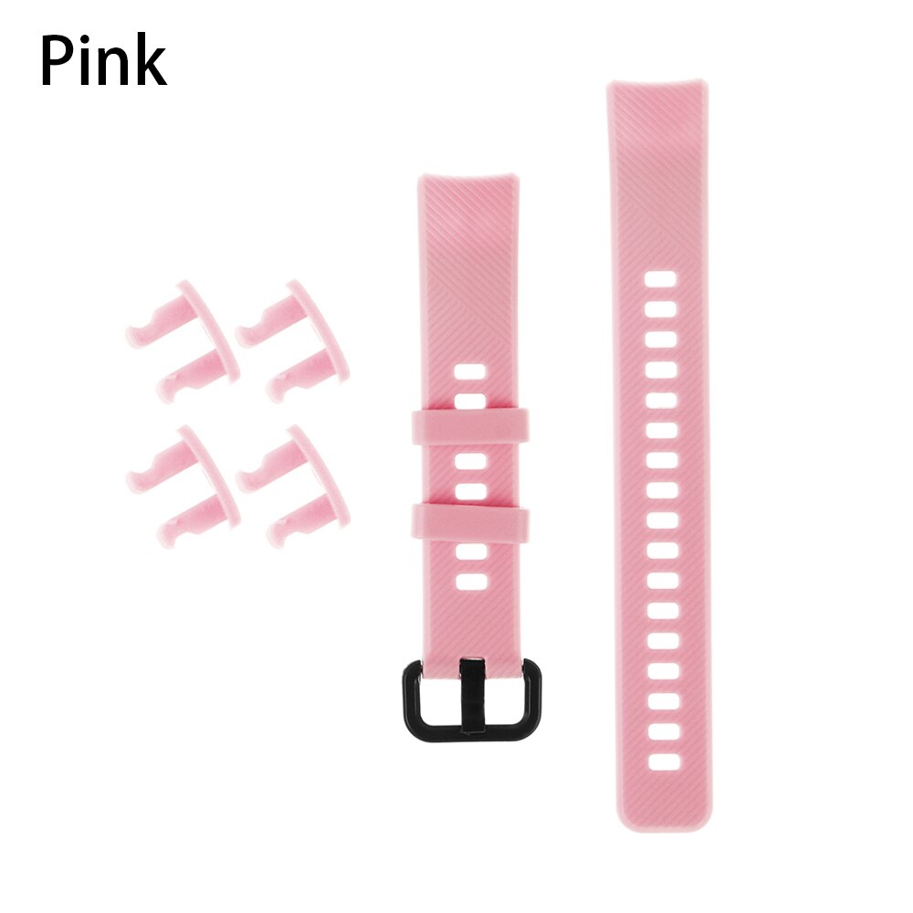 Colorful Silicone Wristbands Watch Band Replacement Strap Smart Watch Bracelet Strap For Honor Band 5 4: Pink