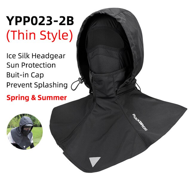 ROCKBROS-mascarilla de ciclismo para hombre y mujer, pasamontañas cálido a prueba de viento, máscara de lana de doble capa para motocicleta y Scooter, Invierno: YPP023-2B