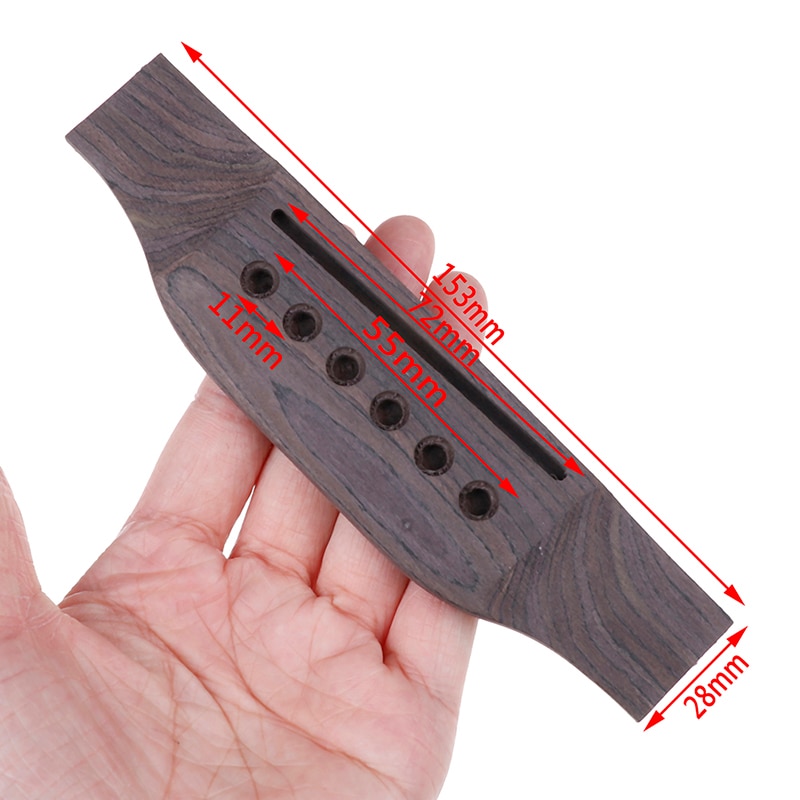 1Pc Gitaar Onderdelen Zadel Thru Gitaar Brug Voor Akoestische Gitaar Palissander Gitaar Toebehoren