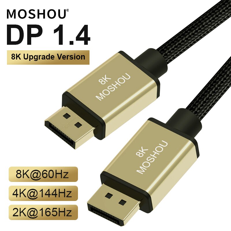 DisplayPort 1.4 Cable 8K 4K HDR 60Hz 144Hz 165Hz Display Port For Video PC Laptop TV RTX 3080 DP 1.4 to DP Cabo