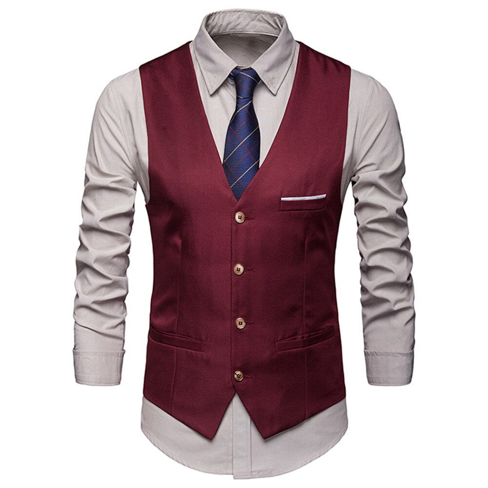 Herfst Mannelijke Formele Rokkostuum Vesten Slim Fit Mannen Pak Vest Man Bruiloft Vest Homme Casual Mouwloze Zakelijke Jas