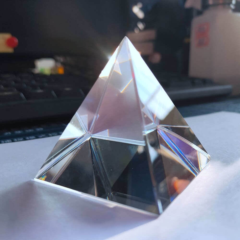 Regenboog Prisma Optische Glas Kristal Piramide 60Mm Hoogte Rechthoekige Piramide Polyhedral Popularisering Wetenschap Studeren Student