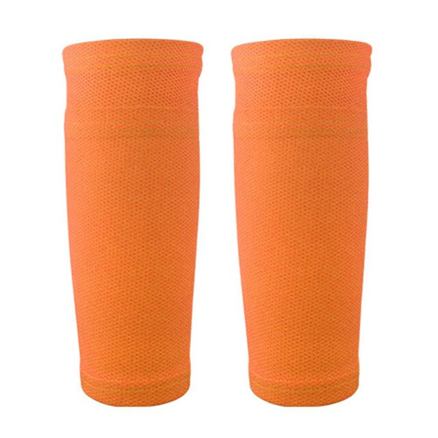 Leg wrap Shin Guard Breathable Shin Pad Fixed leg plate Soccer Protective: Orange / M