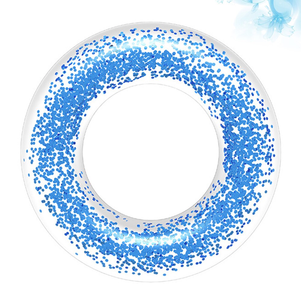 1Pc Feather Decor Inflatable Swim Ring Float Simple Graphics Life Ring Swimming Pool Toy for Adults(Sky-Blue)