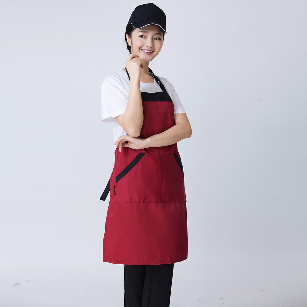 Delantales de Chef para mujer 3 colores de , , tienda de café, panadería, Chef, camarero, limpieza, ropa de trabajo, delantales