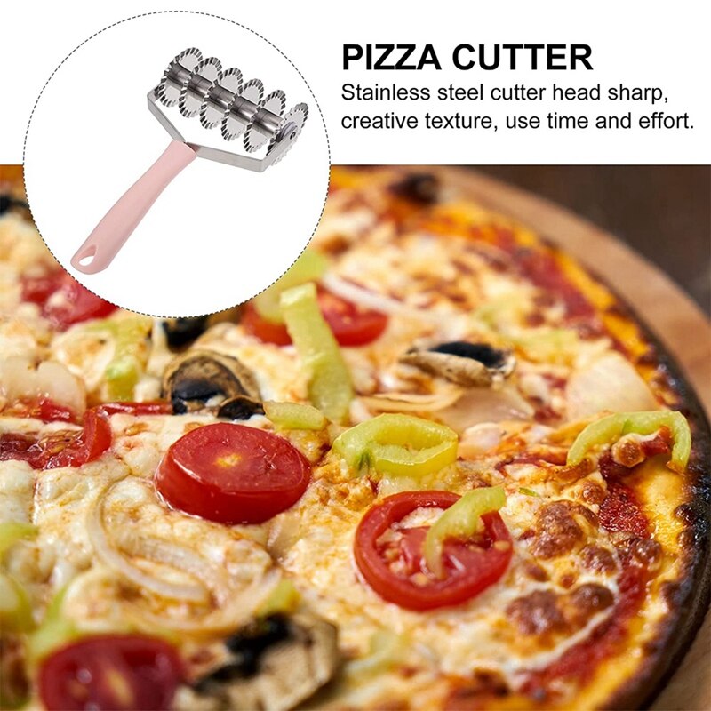 Praktische Pizza Cutter Edelstahl Pizza Rad Pizza Rolle 6 Räder Teig Cutter Küche Spielereien für Pizza Gebäck Kuchen