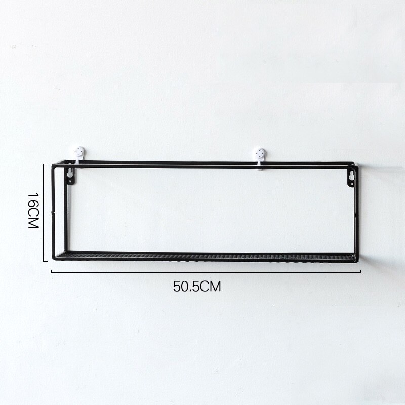 Estantes de hierro dorado para pared, manualidades de decoración de escritorio creativas de Metal, soportes de almacenamiento, organización de estantería flotante colgante para el hogar: L-Black