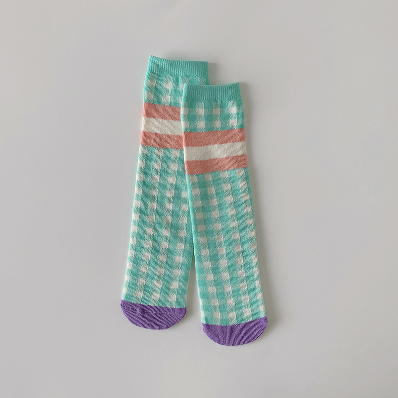 [C129] formato libero 1 paia 1-12T moda bambino Trendy colore brillante cotone calza a tubo lungo assorbente del sudore: B