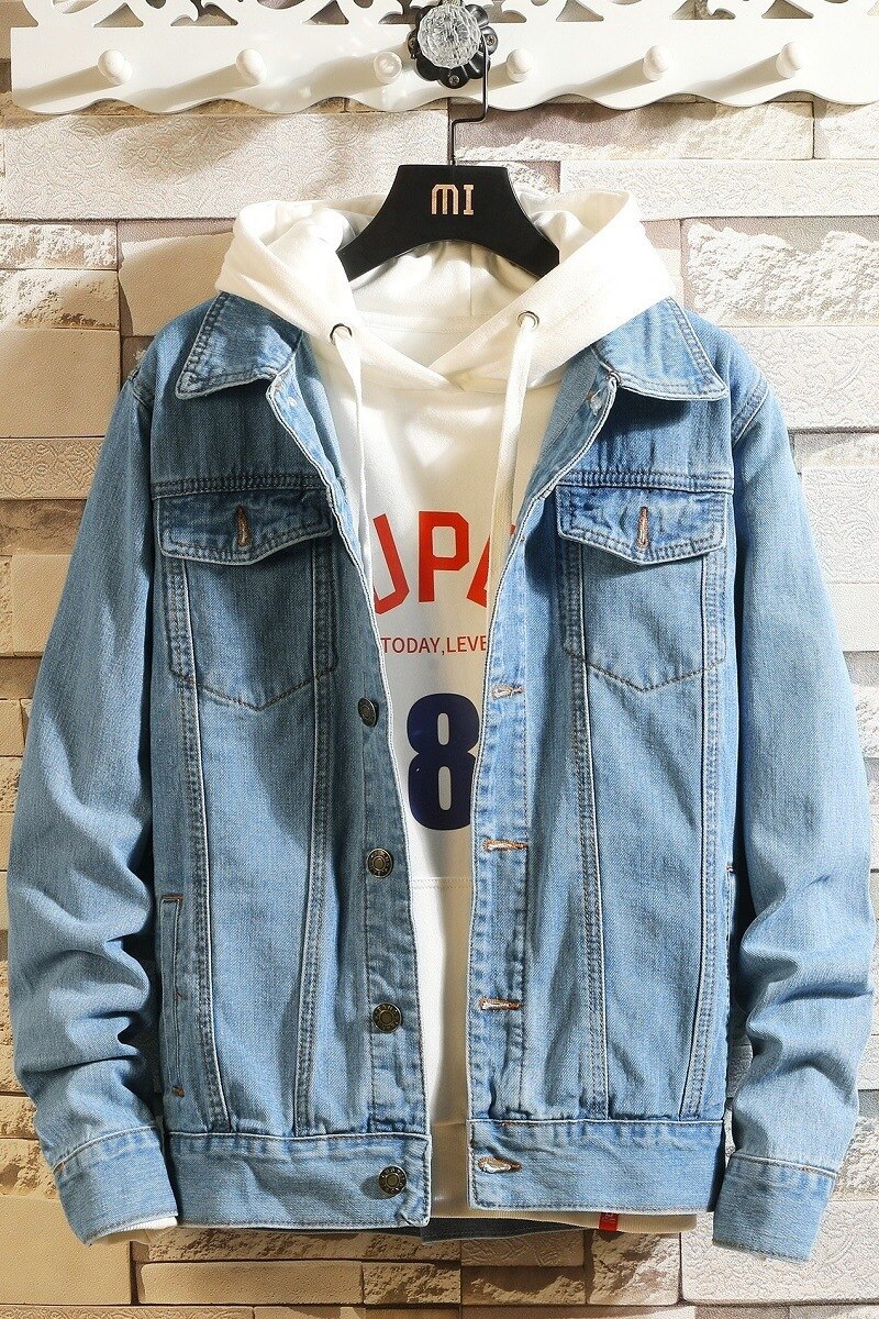 Men Jean Jackets Dark Blue Black Clothing Denim Jacket Man Jeans Jacket Thin Spring Outwear Male Cowboy Plus Size