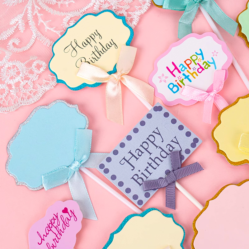 Happy Birthday Cake Decoration Accessories Internet Celebrity Clouds Letterable Greeting Cards Blank Card Inserts