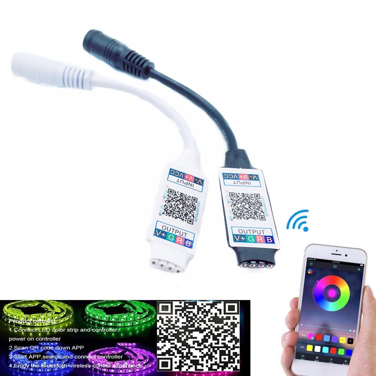 Mini rgb bluetooth controller  dc 5v 12v 24v music bluetooth led controller light strip controller for rgb led strip
