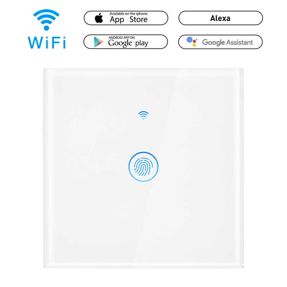 Szaoju EU Smart Light Switch Wall Touch Switch 1 Gang 1 Way Smart Home Support Alexa Google Home Assistant IFTTT For Android