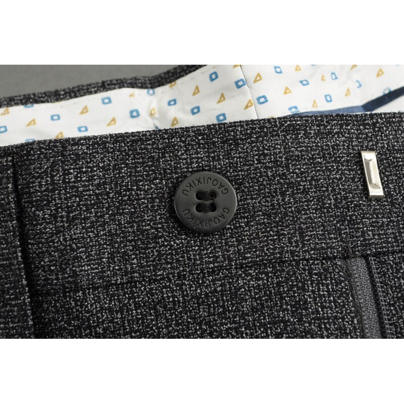Høst vinter strykefri formell mid-ag dress bukser menn for far passform casual business straight dress bukse