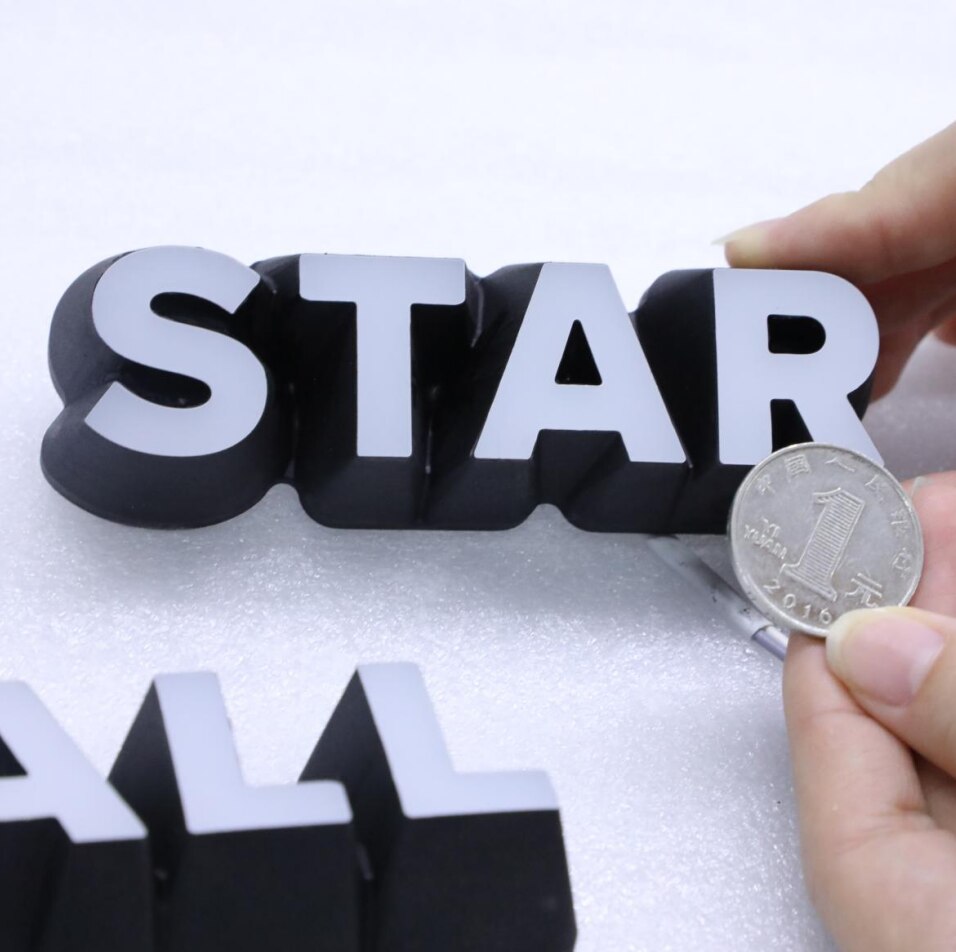 Premium front lit acrylic light letter mini 3d LED signage with bevel edge for shop decoration