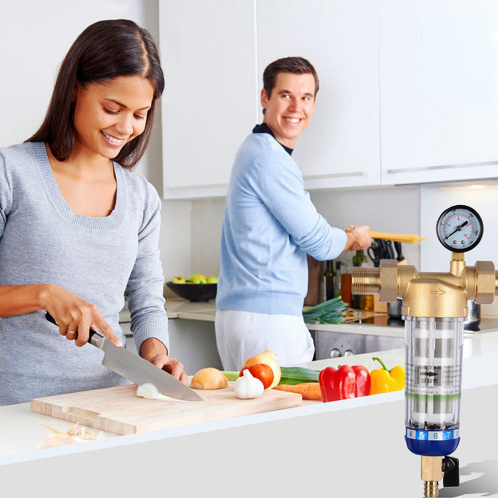 3/4 förfilterrenare helhus spin-down sedimentvattenfilter centralt förfiltersystem backspolning rostfritt stålnät