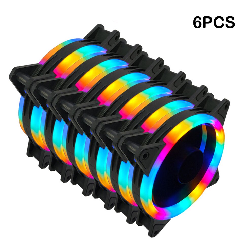 Redstorm cooler fans computer fan cooling 120mm case fan pc case cooler master rgb køling computer fans til computer pc: 6 stk flerfarvet