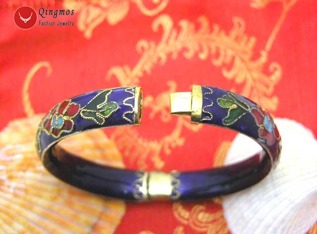 Qingmos Trendy Cloisonne Armband voor Vrouwen met Handwerk China Functie Blauwe Cloisonne Armband Sieraden Bra122