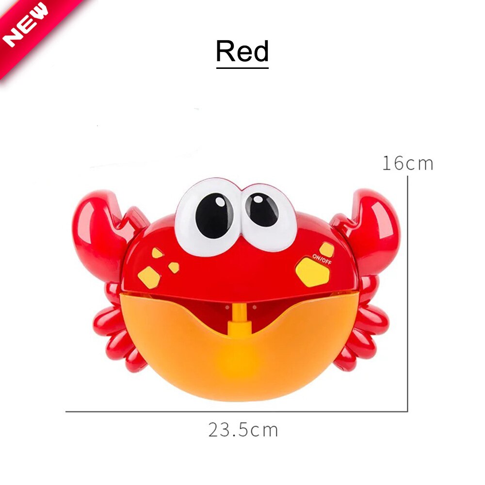 Bolla Granchi di Musica Del Bambino Giocattoli Da Bagno Piscina Per Bambini Nuoto Vasca Da Bagno Sapone Macchina Automatica Bolla Divertente Granchio Rana balena Anatra polpo: Red Crab