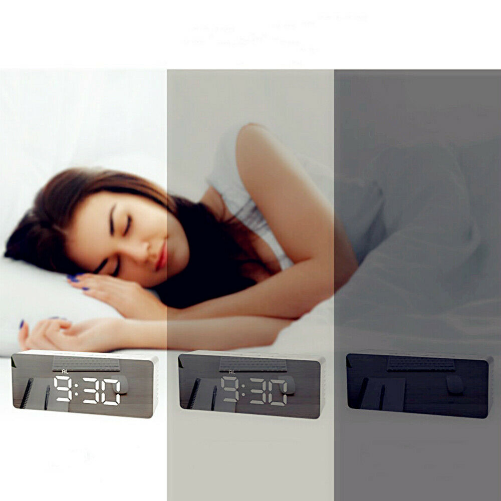 Alarm Clock Digital LED Large Display Portable Modern Battery Operated Mirror Intelligent Alarm Clock with LED Digital Screen