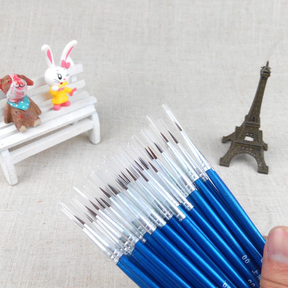 5 stk/sæt skole malerpapirsæt blå pensel malet tynd krog linje pen tegnekunst pensel sæt