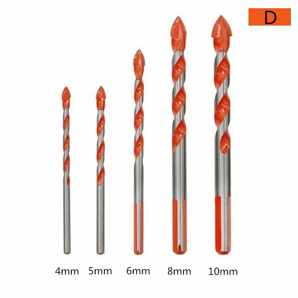 4/5/10 pièces ultime forets torsion tête de forage mur céramique verre trou de poinçonnage travail 3/4/5/6/8/10/12mm: D
