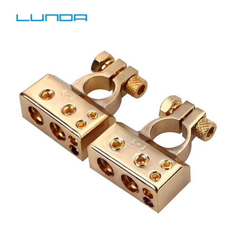 LUNDA Gold-plated Car Battery Terminal Positive /negative Car battery Connector Battery Caps Terminal Connector