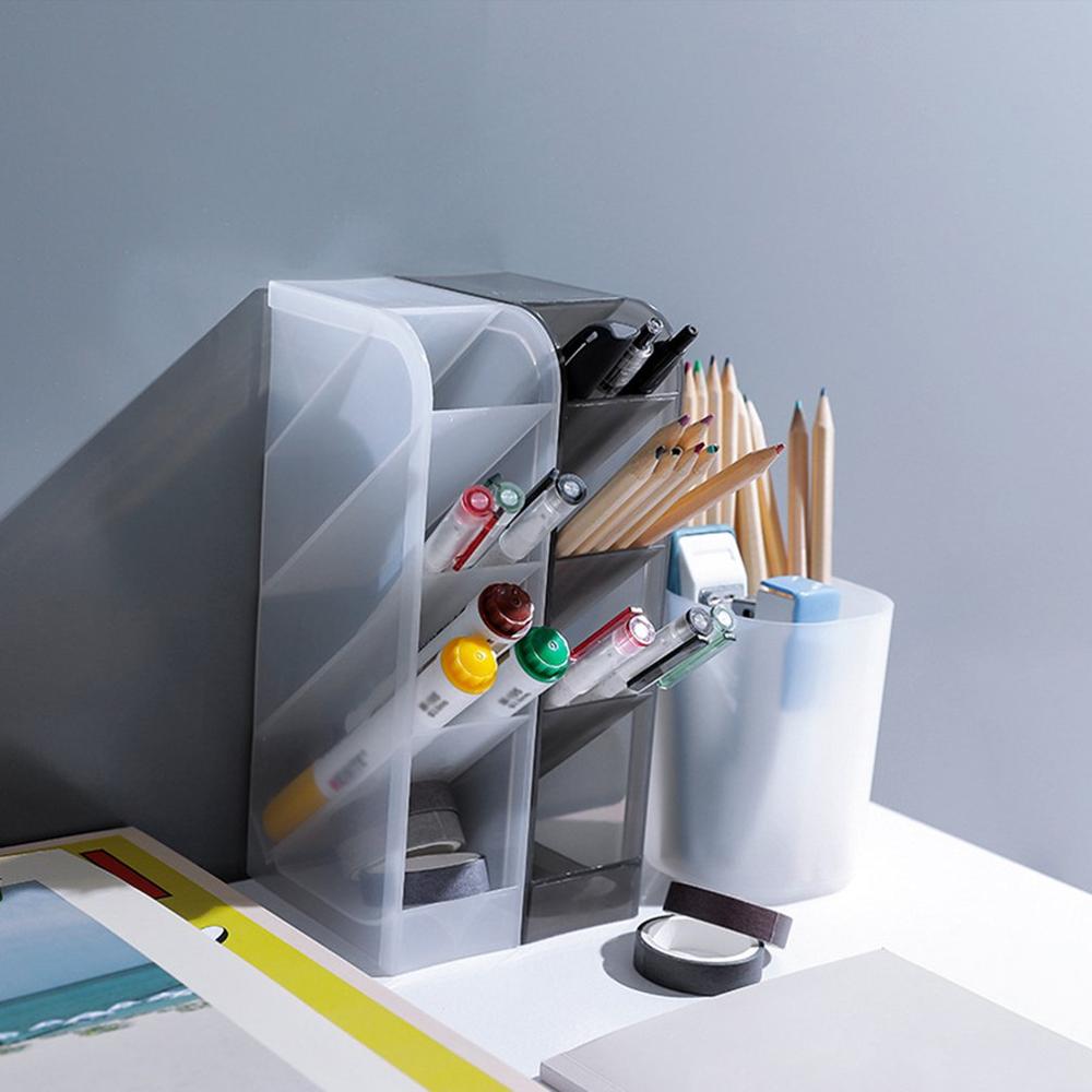Desk Stationery Box Drawer Pen Holder office supplies Desktop Organizer Inclined Pen Holder Makeup Tool Stationery Organizer