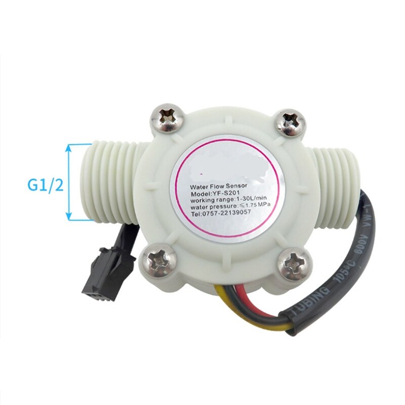 Sensor de flujo de agua DC5-18V, medidor de flujo Hall, Control de flujo de líquido, interruptor de Sensor de 1-30L/Min 2.0Mpa