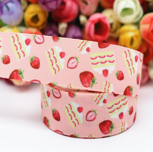 10 Yards Grosgrain Lint Aardbei/Cake Gedrukt Lint 1 "25 MM Voor Hair Bows DIY Ambachten Handgemaakte Accessoires m19041001: 5