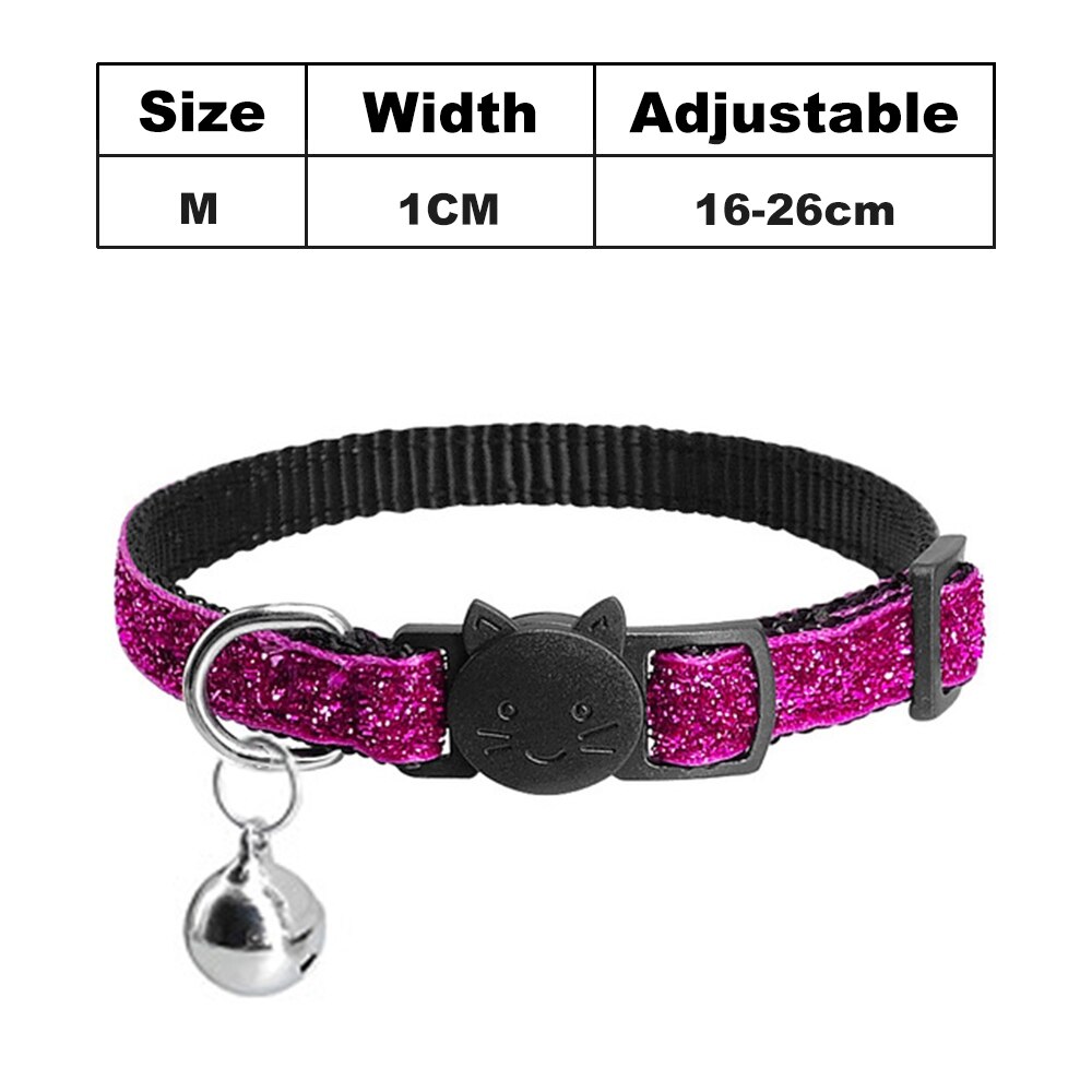 Collar para gatos, productos para collares para perro y mascotas, Collar para Gato, arnés para cascabel para gatos, Correa brillante para gatito: RoseRed Cat Collar