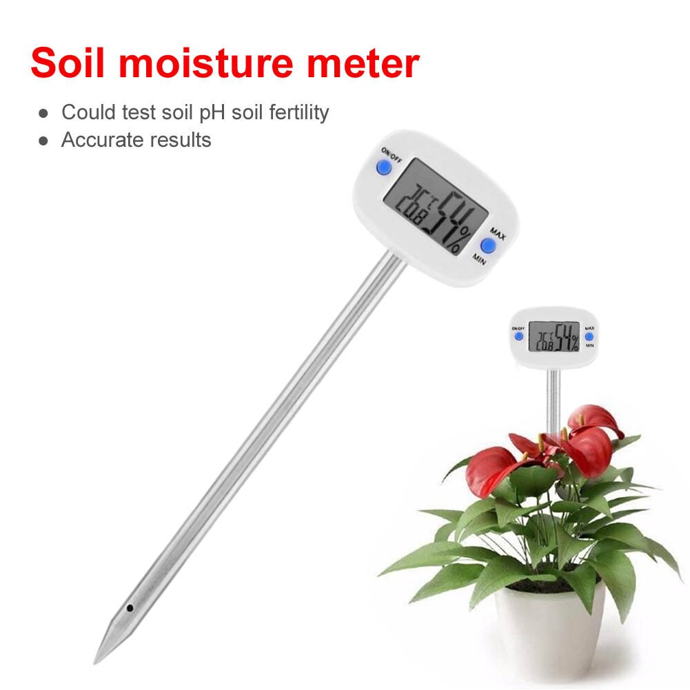 LCD Digital Soil Thermometer Hygrometer with Probe Electronic Temperature Humidity Moisture Meter Ground Compost Garden Supplies