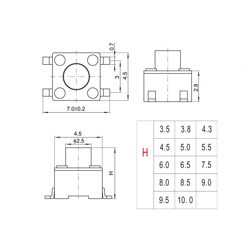 Ts -c015 touch switch patch 4.5*4.5*3.5 spelhandtagsknapp diy handgjorda tillbehör