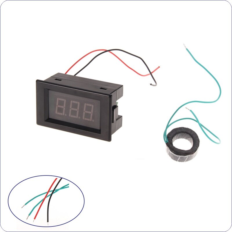 LED Display Red Digital Amp Panel Meter D85 AC Ampere meter AC 80-300V Current Meter AC 10A 30A 50A 100A AC Ammeter Black White