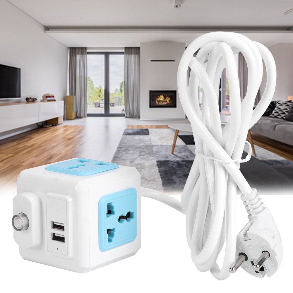 AC 250V Socket Multi Function 4 Outlet Dual USB Power Strip Power Socket Outlet For Home Hotel
